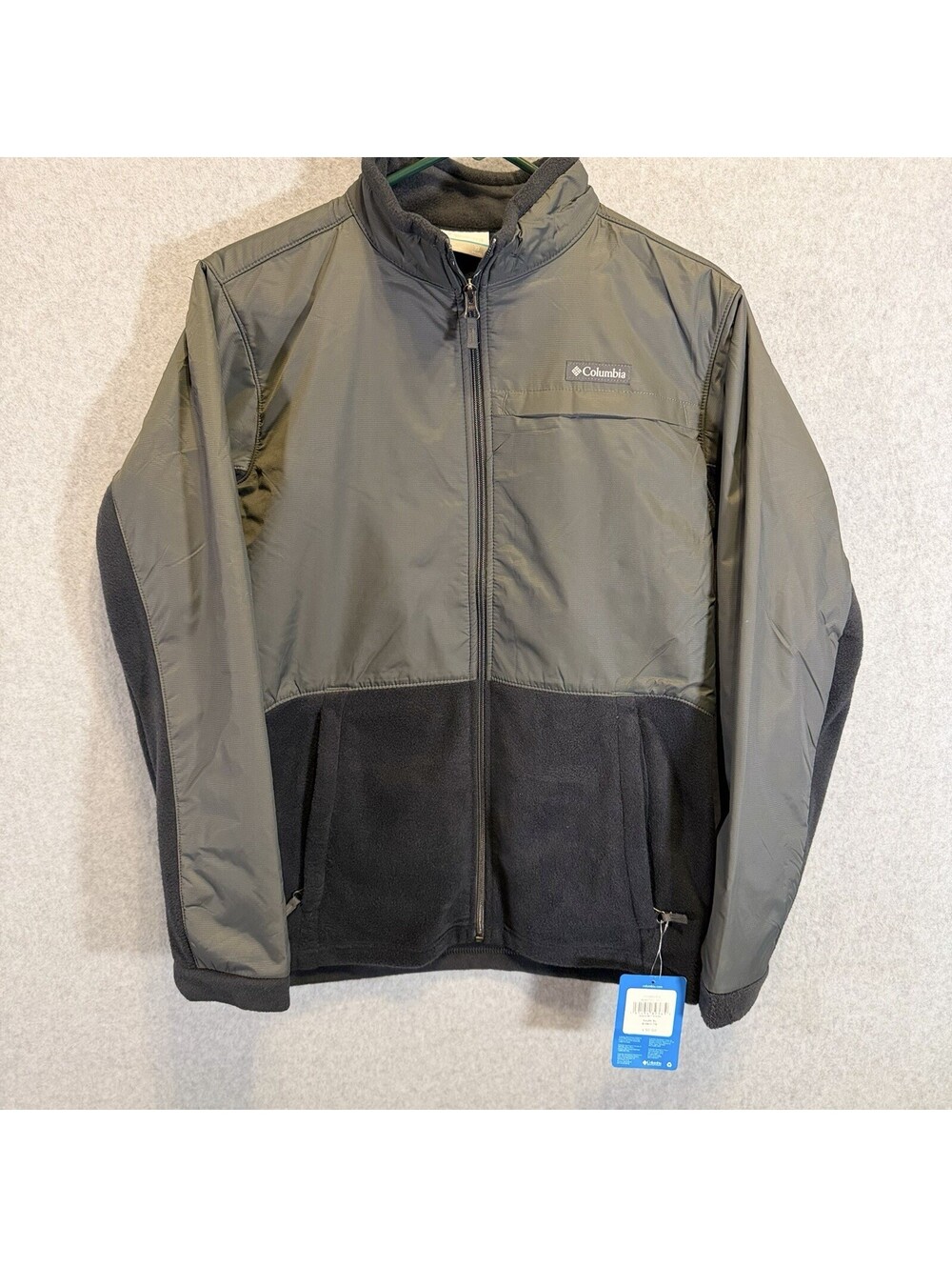 Columbia Youth Steens Mountain Overlay Fleece Jacket WB6762 Gray Black XL